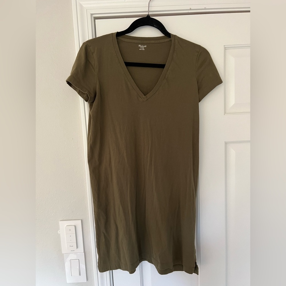 Madewell Olive Green T-Shirt Dress - Size XS